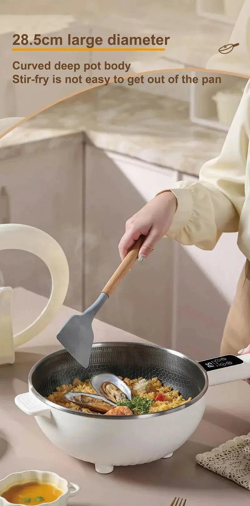 4.5L Smart Electric Wok Multi - function Electric Pot Reservation Steamer Non - stick Fry Pan Large Capacity Electric Hot Pot 220V - Lacatang Shop