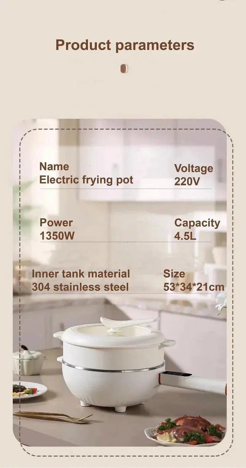 4.5L Smart Electric Wok Multi - function Electric Pot Reservation Steamer Non - stick Fry Pan Large Capacity Electric Hot Pot 220V - Lacatang Shop