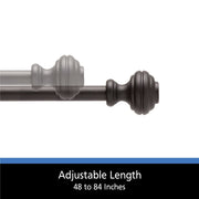 48 - 84 In. Cedric Petite Café Adjustable Curtain Rod, Black - Lacatang Shop
