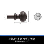 48 - 84 In. Cedric Petite Café Adjustable Curtain Rod, Black - Lacatang Shop