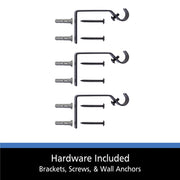 48 - 84 In. Cedric Petite Café Adjustable Curtain Rod, Black - Lacatang Shop