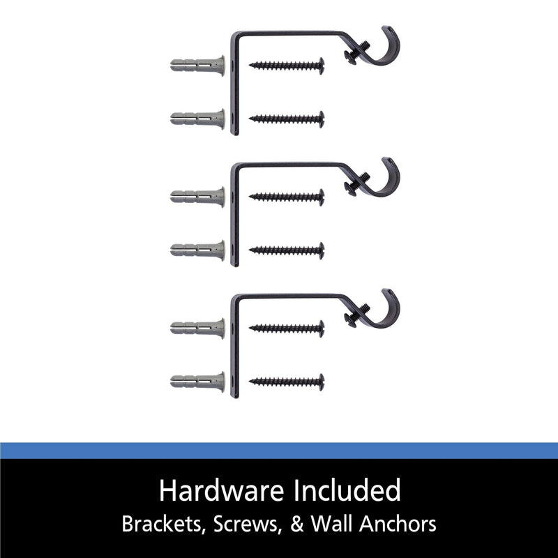 48 - 84 In. Cedric Petite Café Adjustable Curtain Rod, Black - Lacatang Shop