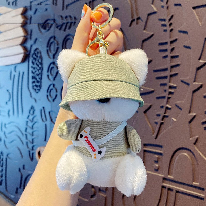 Puppy Plush Doll Keychain Pendant Female Backpack Bag Charm