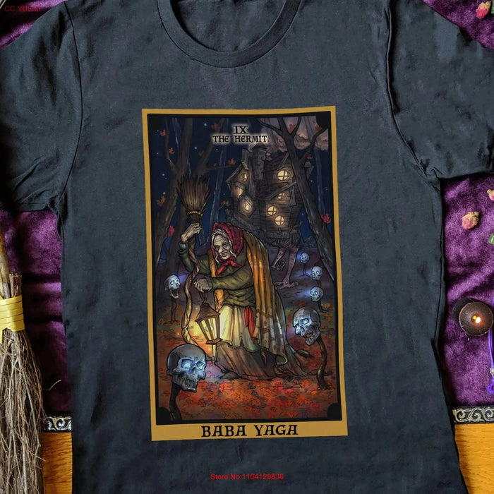 Baba Yaga The Hermit Tarot Card T Shirt Witchcraft Clothing Witch Witchy Wicca Wiccan Clothes Slavic Pagan s