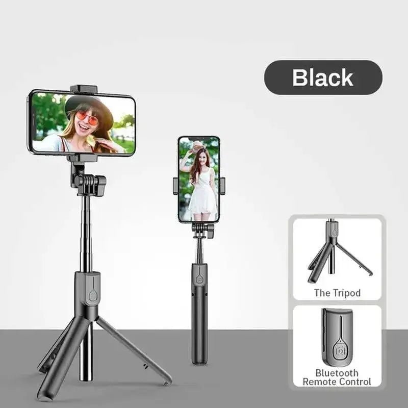4In1 Wireless Bluetooth Compatible Selfie Stick with LED Ring Light