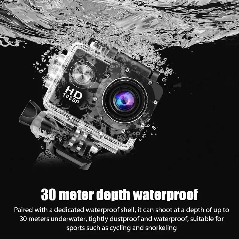 4K Ultra HD Action Camera 3MP 900mAh Underwater Waterproof Case Outdoor Sports Helmet Video Recording Cameras With 2.0 HD Screen - Lacatang Shop