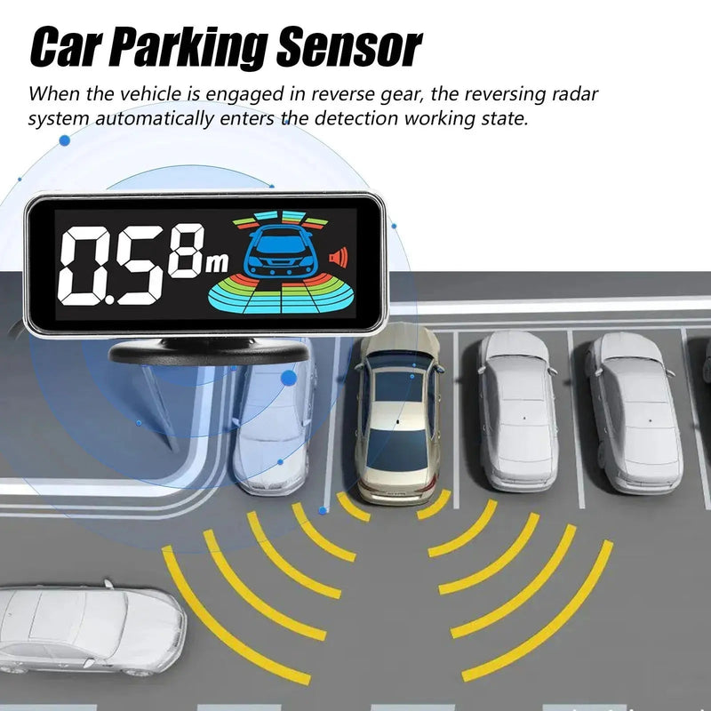 4pcs/8pcs Probes Rear Reversing Radars System LCD Display Car Parking Sensor Distance Detection Sound Warning Buzzer - Lacatang Shop
