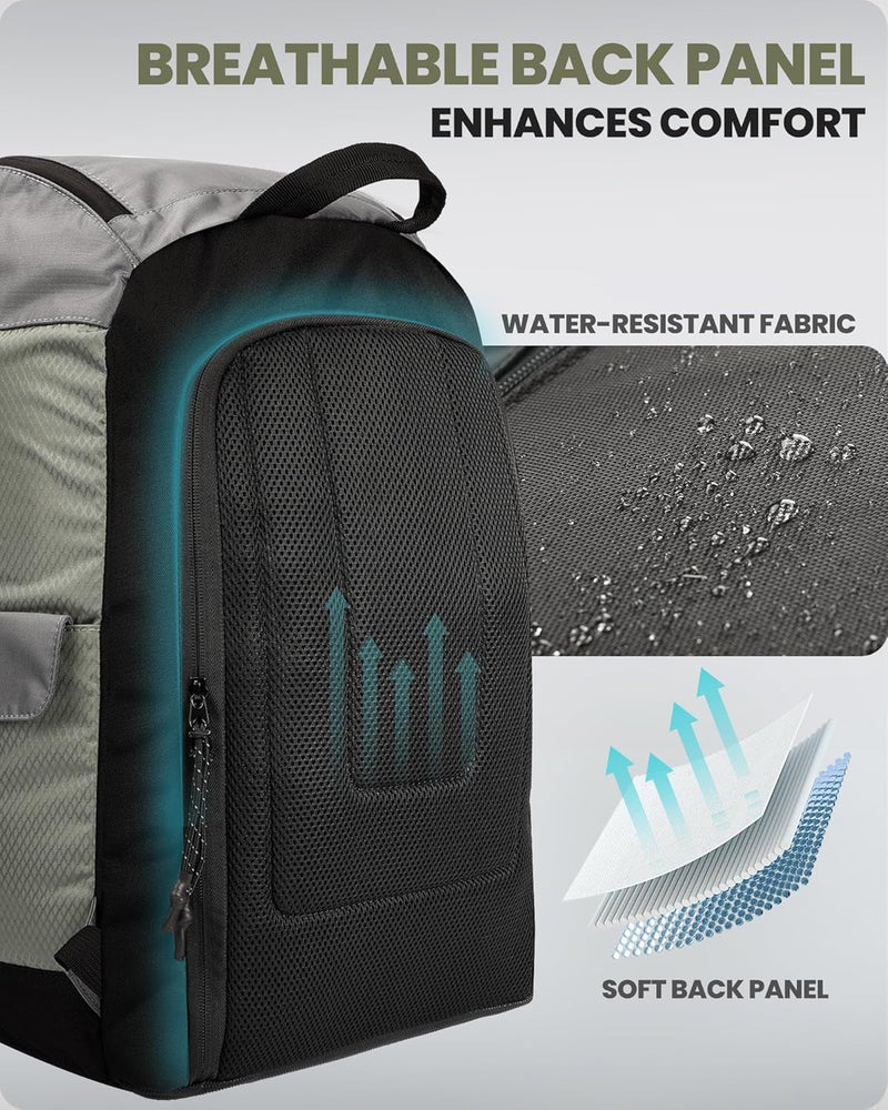 50L Ski Boot Bag - Ski and Snowboard Boots Travel Backpack with Helmet Compartment | Waterproof Exterior & Bottom - Lacatang Shop