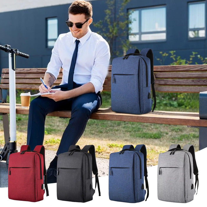 Dark Blue Laptop Backpack 15.6 Inch, Business Slim Durable Laptops Travel Backpacks with USB Charging Port, College School Computer Bag Gifts for Men and Women - Lacatang Shop