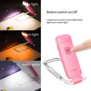 Reading Book Light Portable USB Rechargeable Book Clip Light Bookmark Light Tri Color Warm Eye Protection Adjustable Light