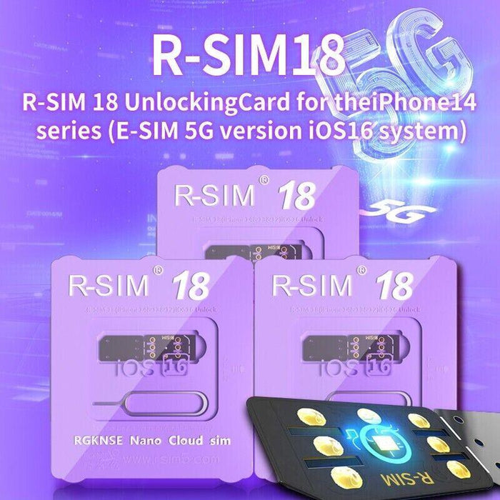 R-SIM18 RSIM 18 Nano Unlock Card For iPhone 14 Plus 13 12 11 Pro Max X - Lacatang Shop