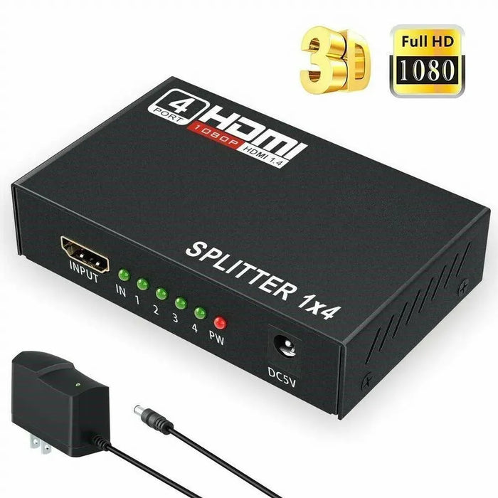 4 Port HDMI 4K Hub Multi Splitter & Amplifier For 3D HDTV 1080P 1X4 1 - Lacatang Shop