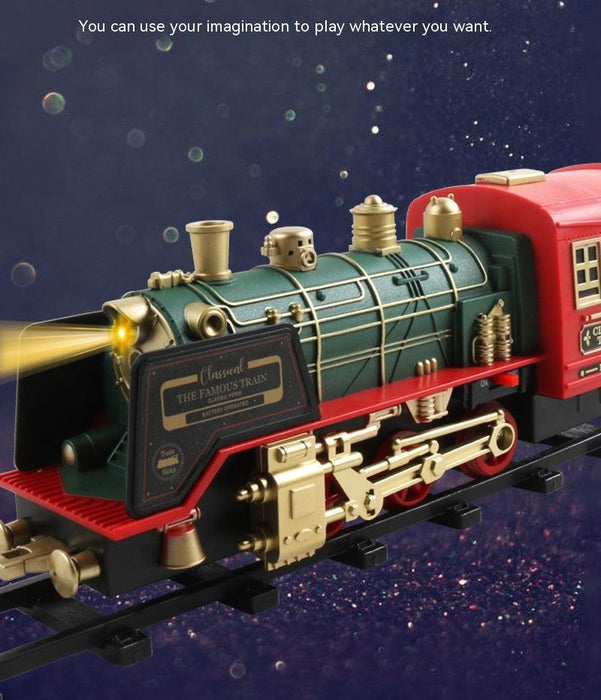 Remote Control Rail Car Smoke Music Light Christmas Charging Train Children's Toys - Lacatang Shop