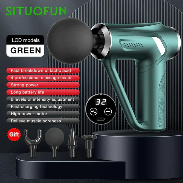 SITUOFUN Massage Gun 32 Levels Deep Tissue Neck Body Back Muscle Sport Electric Pistol Massager Exercise Relaxation Pain Relief - Lacatang Shop