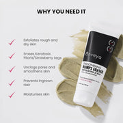 Skin Smoothening Bumps Eraser Exfoliating Body Scrub | for Bumpy & Dry Skin, Keratosis Pilaris & Ingrown Hair | Glycolic Acid, Lactic Acid & Spirulina | All Skin Types | for Women & Men | 100Ml | Anveya