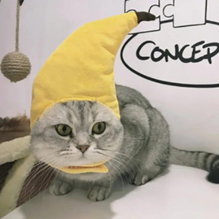 Funny Cute Pet Cat Costume Banana Cap Hat for Cat Dog Halloween Christmas Clothes Fancy Dress Party Pet Clothes - Lacatang Shop