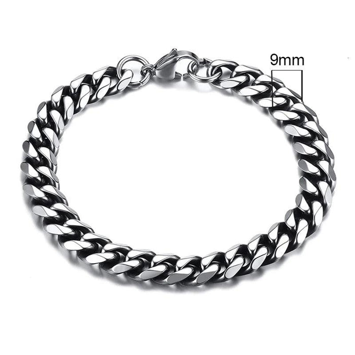 Vnox 3-11mm Chunky Miami Curb Chain Bracelet for Men, Stainless Steel Cuban Link Chain Wristband Classic Punk Heavy Male Jewelry - Lacatang Shop