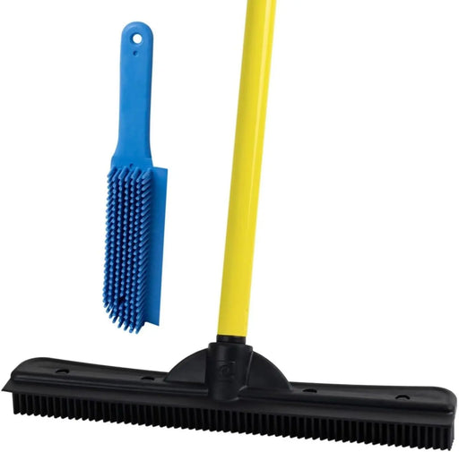 Original Indoor Pet Hair Rubber Broom and Pet Hair Remover Lint Brush Set