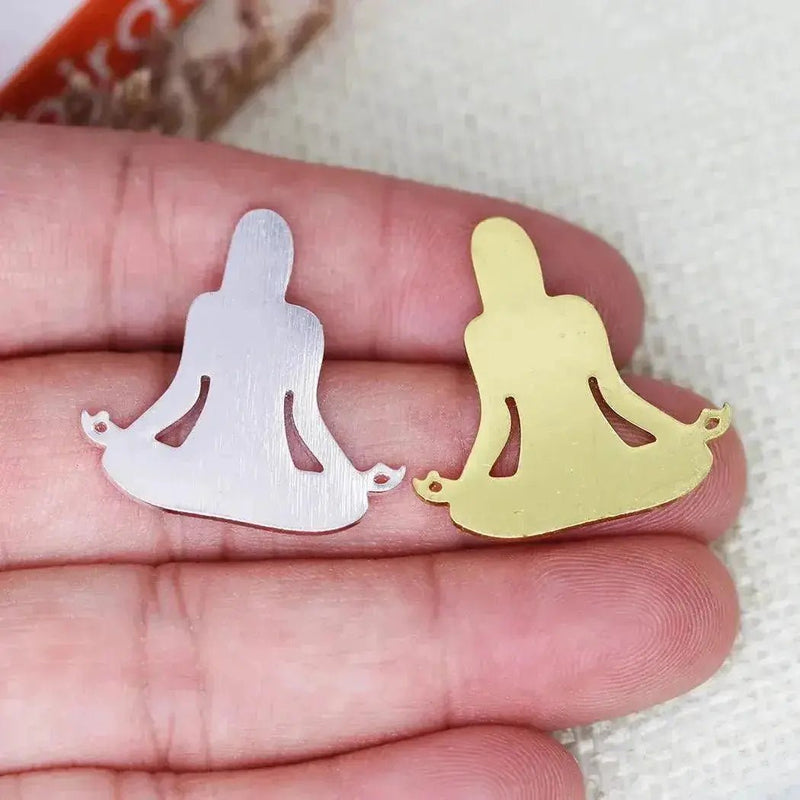 5PCS Zen Chakra Meditation Pendant DIY Stainless Steel Gift For Women Men Charm Pendant For Bracelet Jewelry Findings - Lacatang Shop