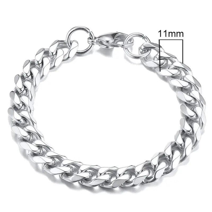 Vnox 3-11mm Chunky Miami Curb Chain Bracelet for Men, Stainless Steel Cuban Link Chain Wristband Classic Punk Heavy Male Jewelry - Lacatang Shop