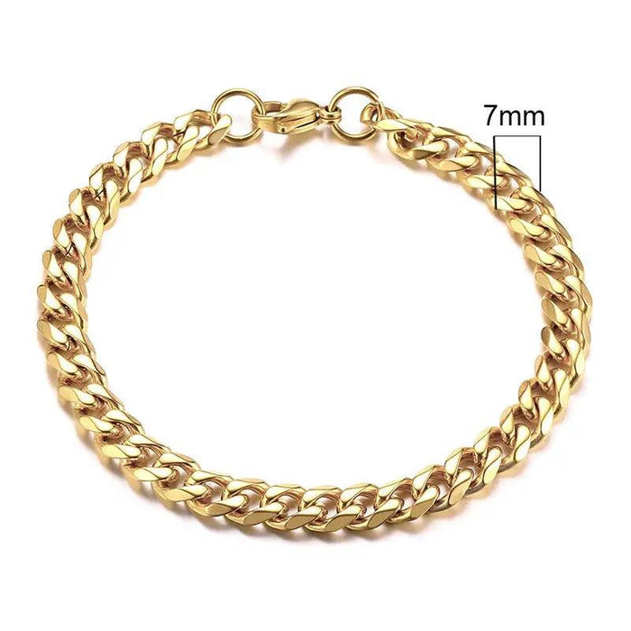 Vnox 3-11mm Chunky Miami Curb Chain Bracelet for Men, Stainless Steel Cuban Link Chain Wristband Classic Punk Heavy Male Jewelry - Lacatang Shop