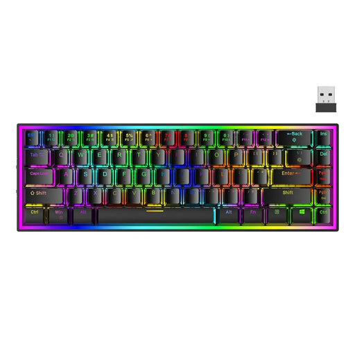 68 Keys Hot Swappable Transparent Gaming Keyboard RGB Backlit Outemu Gateron Cherry Axis Red Switch Wireless Mechanical Keyboard - Lacatang Shop