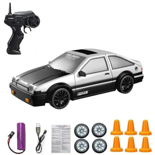 2.4G RC CAR With LED Light 4WD Remote Control Drift Cars Professional Racing Toys GTR Model AE86 for Children Christmas Gifts - Lacatang Shop