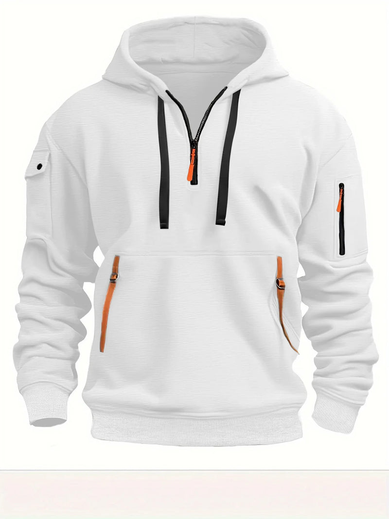 2024 New Multi Pocket Zipper Fleece Hooded Casual Shirt for Men and Women Plus Size Loose Pullover Fashion Sweatshirt top