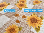 Indoor Outdoor Patio Premium Vinyl Rectangular Tablecloth, Flannel Backing, Spill Proof Wipeable Cover for Dining Table, Sunflowers Pattern, for Tables up to 60 X 84 Inch 

Spill-Proof Sunflowers Tablecloth for 60 x 84 Inch Tables - Ideal for Indoor/Outdoor Dining  AliExpress Lacatang Shop 