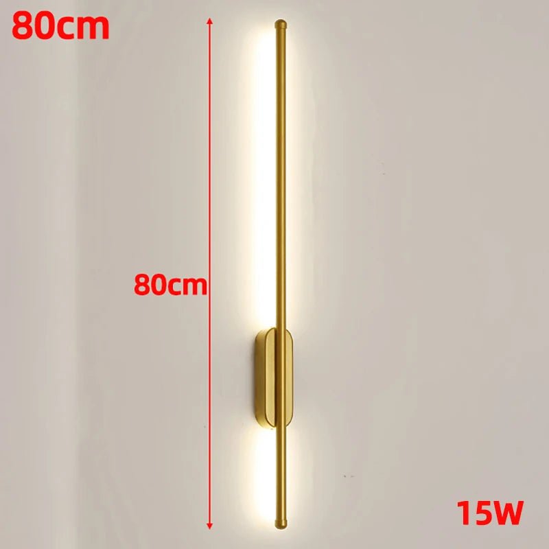 80cm 60cm Strip LED Living Room Wall light Modern Nordic Sofa background Full copper Bedroom Bedside wall light AC85 - 265V - Lacatang Shop