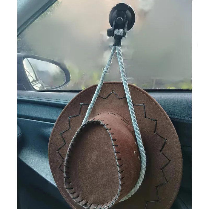 Cowboy Hat Holder Vehicle Car Window Cowboy Hat Mounts Hanger with Suction Cup Hat Rope Rack for Home Door and Wall - Lacatang Shop