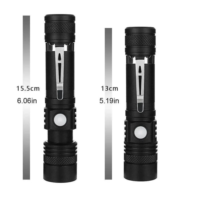 Super Bright 90000LM LED Tactical Flashlight Zoomable with Rechargeable Battery - Lacatang Shop