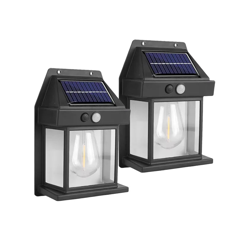 Solar Outdoor Waterproof LED Wall Light Powerful Solar Energy Lamp with Light Sensor for Garden Yard Fence House Decoration