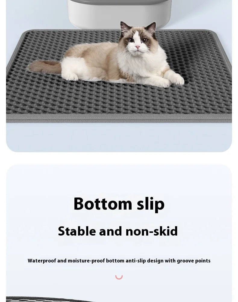 90x60CM Large Cat Litter Mat Waterproof Double Layer Non Slip Litter Box Tray Pad Washable Durable Pet Toilet Training Mat - Lacatang Shop