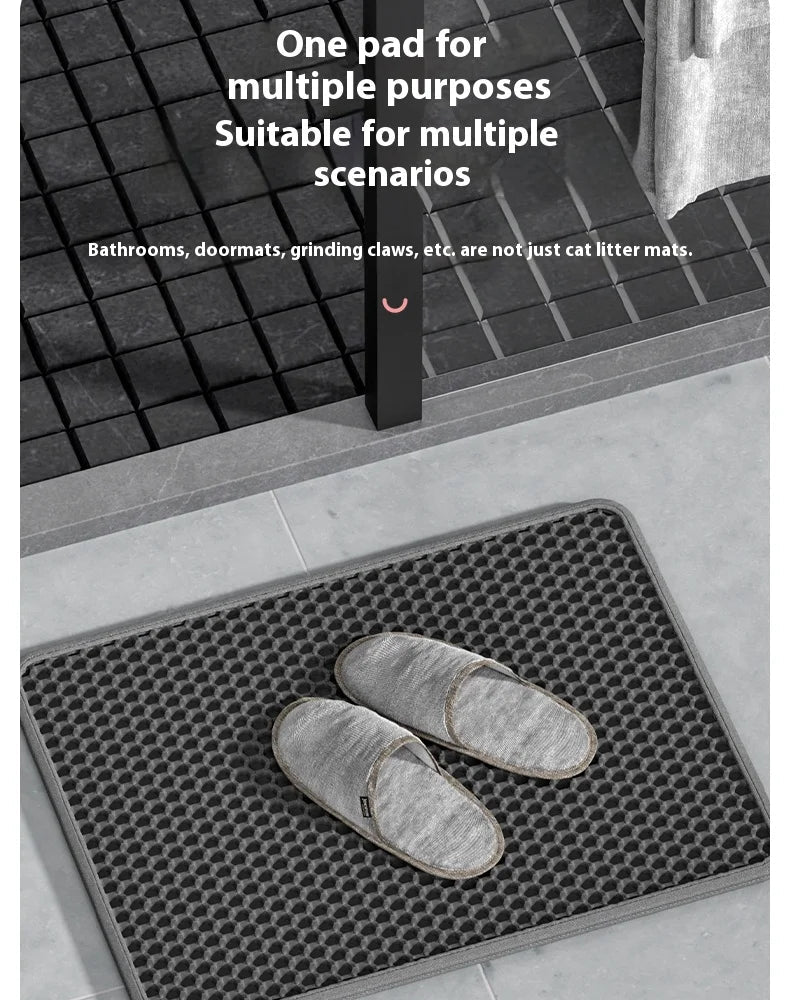 90x60CM Large Cat Litter Mat Waterproof Double Layer Non Slip Litter Box Tray Pad Washable Durable Pet Toilet Training Mat - Lacatang Shop