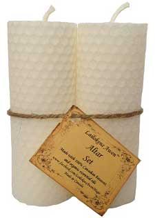 4 1/4" Altar set white Lailokens Awen candle - Lacatang Shop