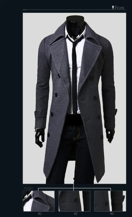 Classic Men's Long Overcoat