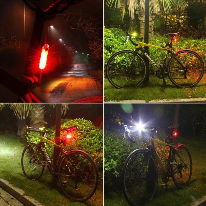 USB Rechargeable Red LED Bike Tail Light - Ultra Bright Rear Safety Light with 4 Modes for Night Cycling