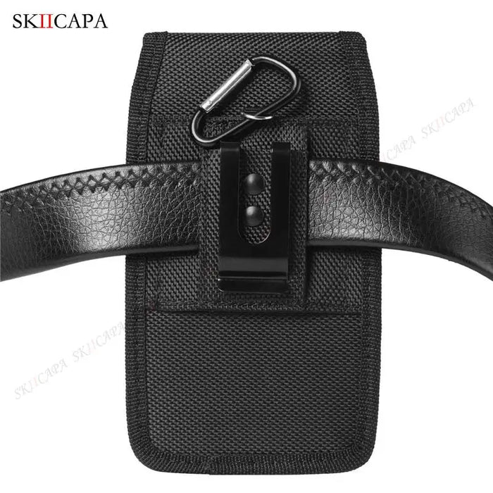 Racing Belt Clip Holster Waist Bag for Samsung S24 Ultra Plus and Galaxy A Series - Oxford Cloth Leather Phone Pouch