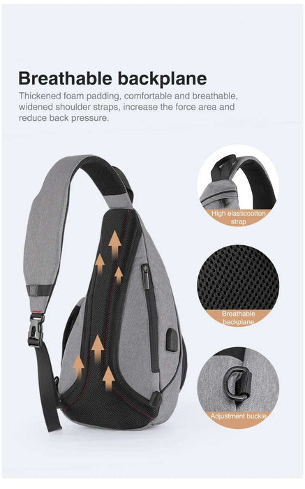 Mixi Men One Shoulder Backpack Women Sling Bag Crossbody USB Boys Cycling Sports Travel Versatile Fashion Student School Mixi Men One Shoulder Backpack for On-the-Go Travel and Fashionable School Style  Lacatang Shop Lacatang Shop 