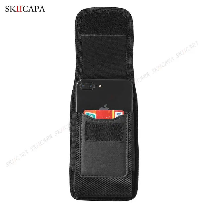 Leather Oxford Cloth Phone Pouch with Belt Clip for Samsung S24 Ultra Plus and Galaxy A Series