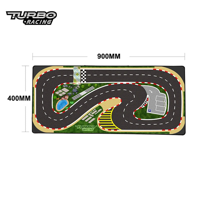 Portable Turbo Racing Rubber Track Mat for 1:76 RC Cars - Multiple Sizes Available