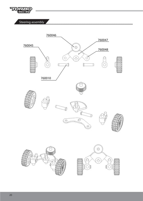 Turbo Racing 1:76 C71 RC Car Spare Parts - 760050 Racing Track Component (1 Piece)