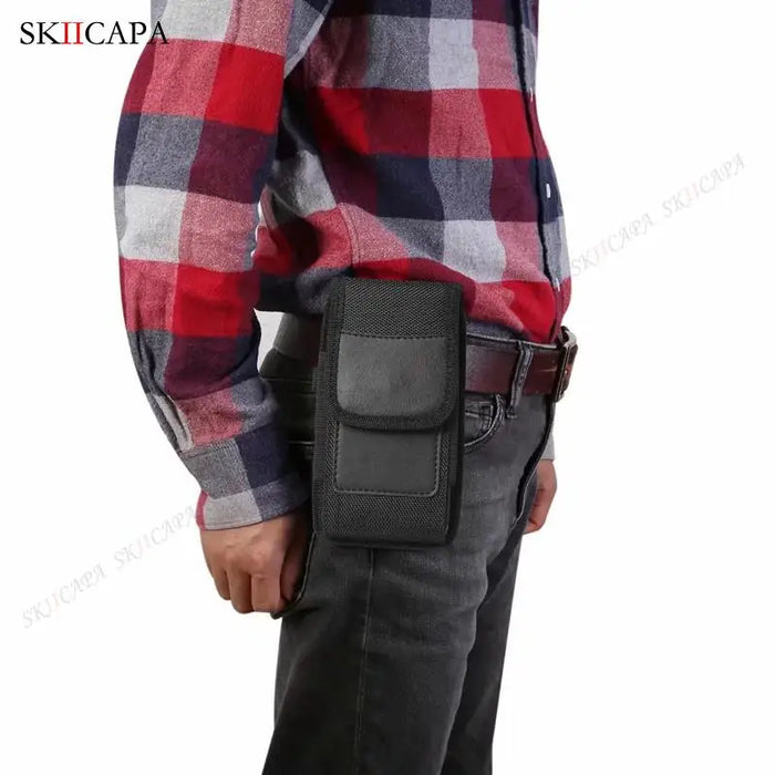 Oxford Cloth Leather Waist Bag Pouch with Belt Clip for Samsung Galaxy S24 Ultra Plus and A-Series Models - Lacatang Shop