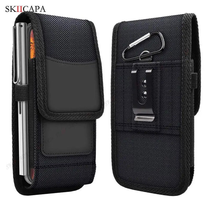 Racing Belt Clip Holster Waist Bag for Samsung S24 Ultra Plus and Galaxy A Series - Oxford Cloth Leather Phone Pouch