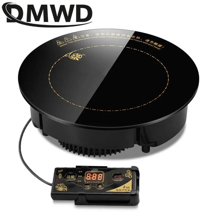 DMWD 2200W Round Electric Magnetic Induction Cooker Wire Control Black - Lacatang Shop