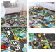 Gift your child a lively learning experience with the Lacatang Shop's Colorful Cartoon City Traffic Play Mat. Featuring toy cars, trucks, buildings, and a helicopter pad, this educational rug adds urban adventures to your living room. Perfect for Christmas or birthday presents!.