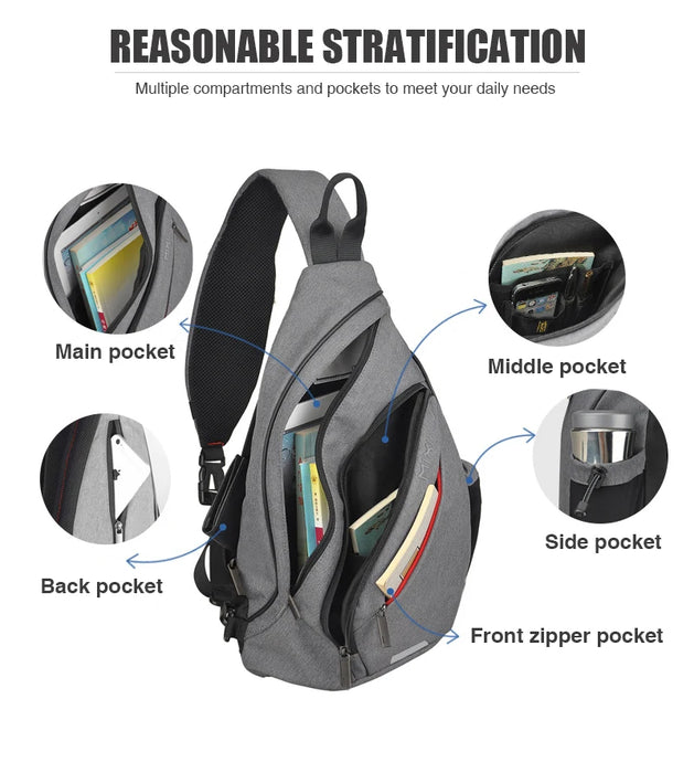 Mixi Men One Shoulder Backpack Women Sling Bag Crossbody USB Boys Cycling Sports Travel Versatile Fashion Student School Mixi Men One Shoulder Backpack Women Sling Bag Crossbody USB Boys   Lacatang Shop Lacatang Shop 