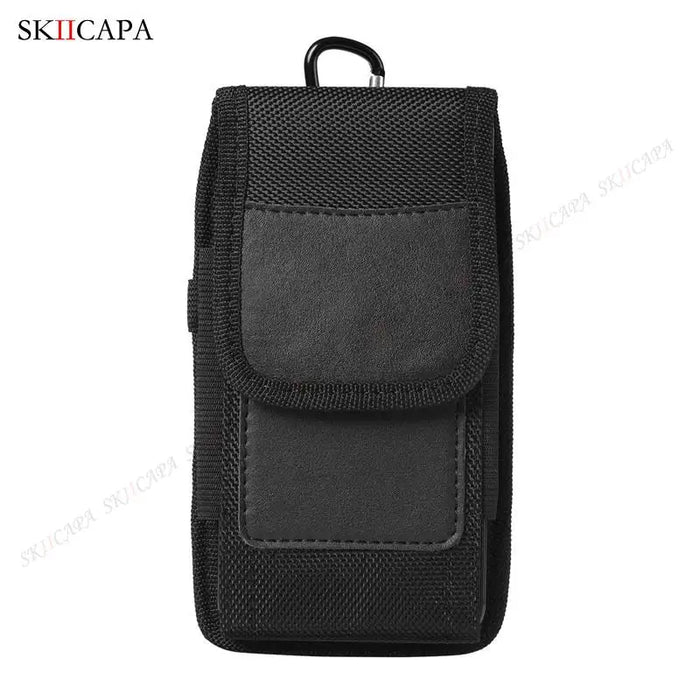 Oxford Fabric Leather Phone Pouch with Belt Clip for Samsung S24 Ultra Plus and Galaxy A Series