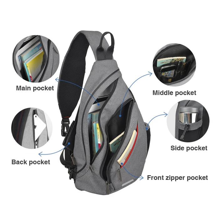 Mixi Men One Shoulder Backpack Women Sling Bag Crossbody USB Boys Cycling Sports Travel Versatile Fashion Bag Student School Mixi Men One Shoulder Backpack Women Sling Bag Crossbody USB Boys   Lacatang Shop Lacatang Shop 